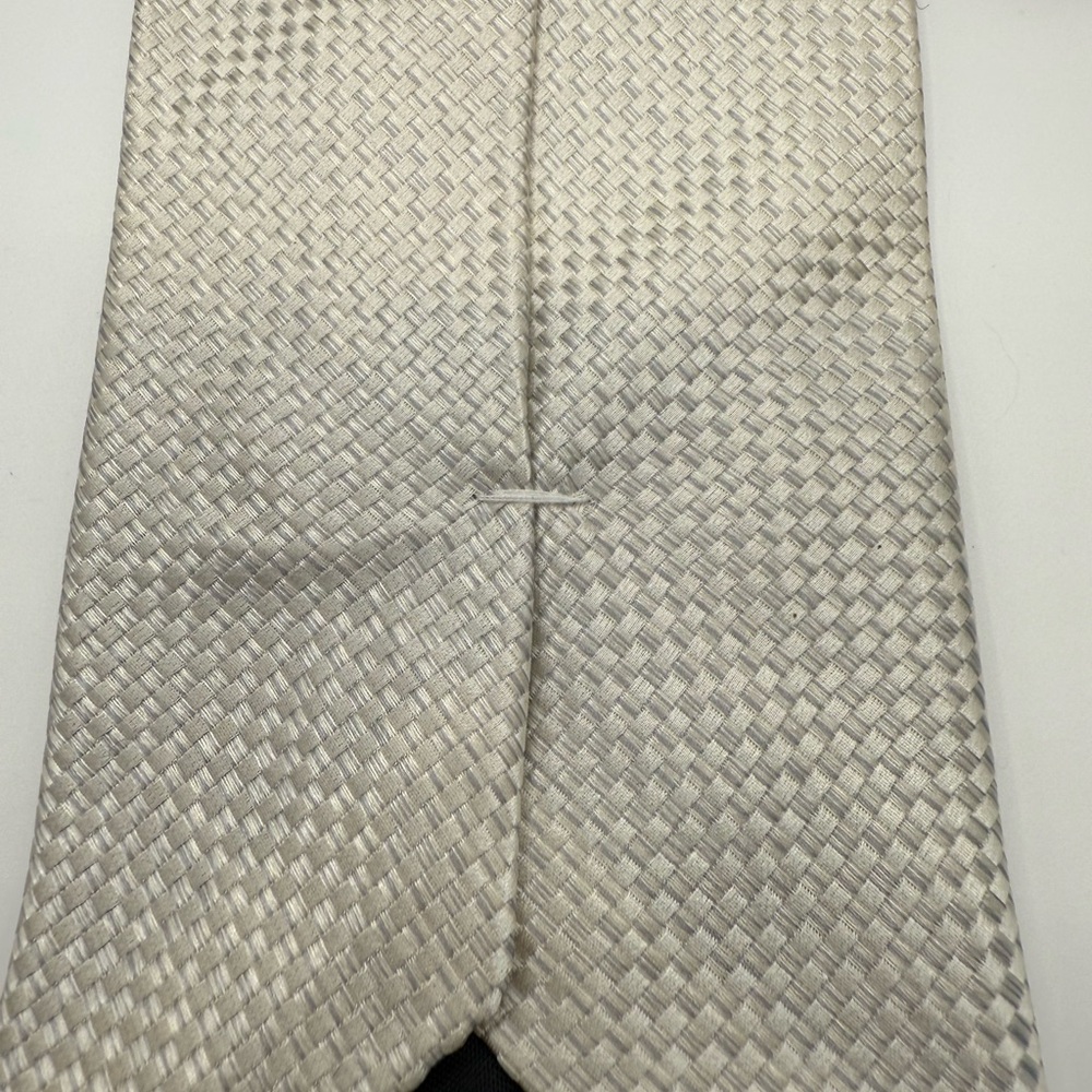 Nicole Miller Textured Checkered Cream Tie - Picture 5 of 5
